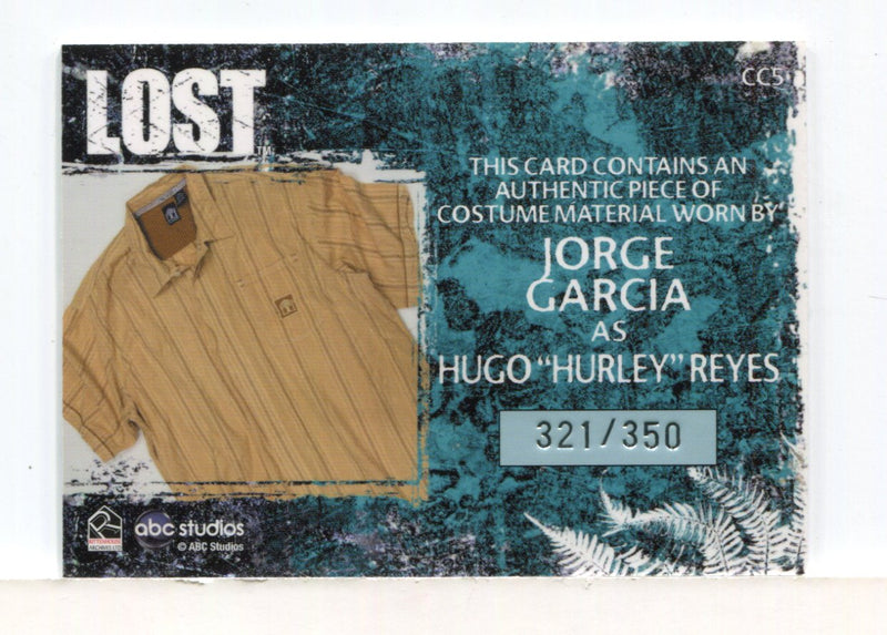Lost Relics Jorge Garcia as Hugo "Hurley" Reyes Relic Costume Card CC5 #321/350 - TvMovieCards.com