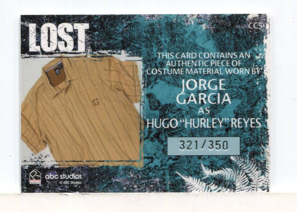 Lost Relics Jorge Garcia as Hugo "Hurley" Reyes Relic Costume Card CC5 #321/350 - TvMovieCards.com
