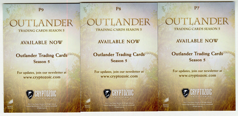 CZX Outlander Season 5 Promo Trading Card P7 P8 P9 Set Cryptozoic - TvMovieCards.com
