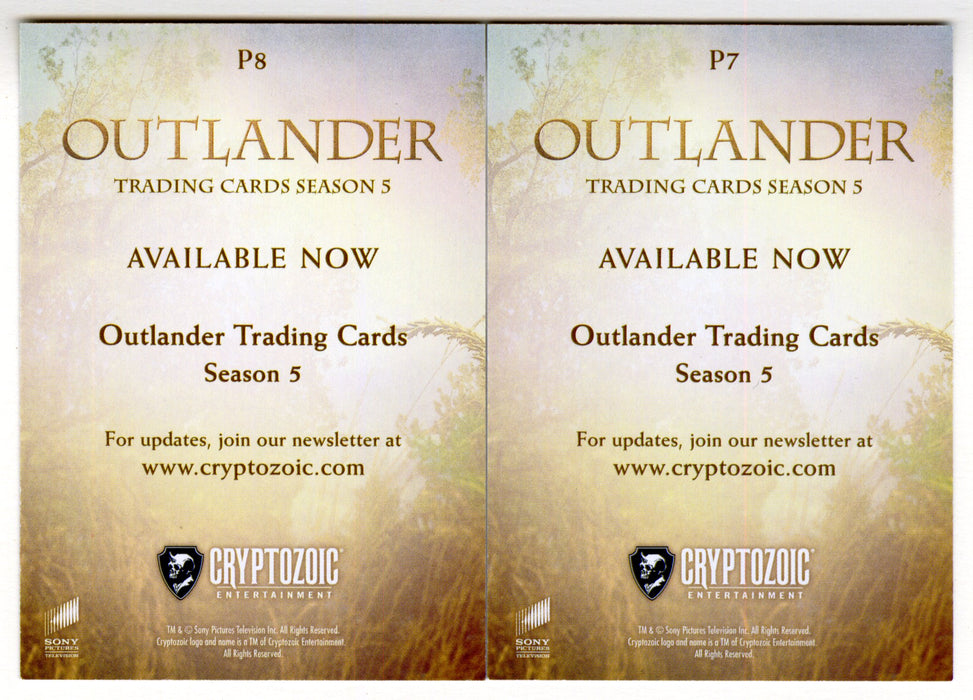 CZX Outlander Season 5 Promo Trading Card P7 P8 Set Cryptozoic - TvMovieCards.com