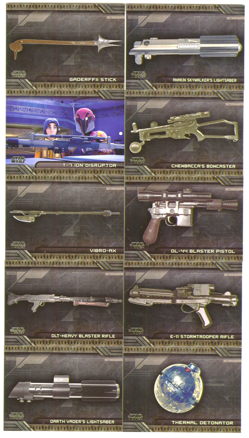 Star Wars Galactic Files Reborn Weapons Chase Card Set W-1 / W-10 - TvMovieCards.com