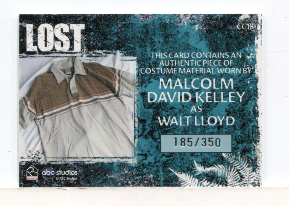 Lost Relics Malcolm David Kelley as Walt Lloyd Relic Costume Card CC18 #185/350 - TvMovieCards.com