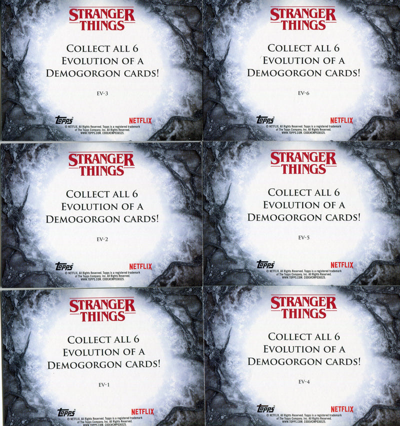 Stranger Things Upside Down Evolution of Demogorgon Chase Card Set EV1-6 - TvMovieCards.com