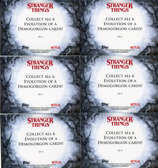 Stranger Things Upside Down Evolution of Demogorgon Chase Card Set EV1-6 - TvMovieCards.com