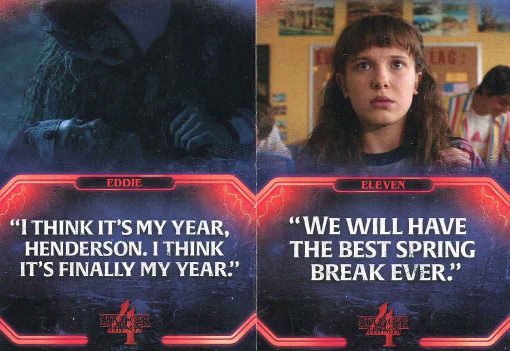 Stranger Things Season 4 Quotes Chase Card Set Q-1 thru Q-20 Topps 2023 - TvMovieCards.com