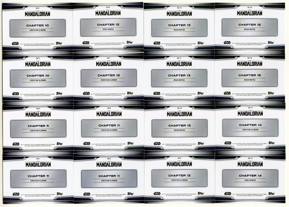 2021 Star Wars The Mandalorian Trading Card Chase Set Concept Art CA1-CA16 - TvMovieCards.com