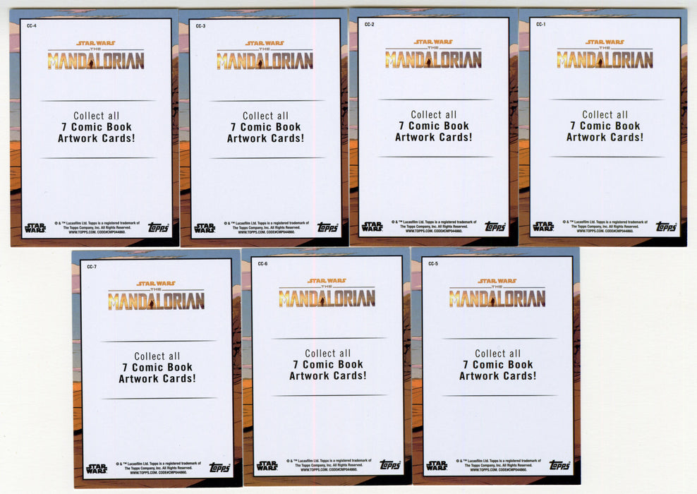2021 Star Wars The Mandalorian Trading Card Chase Set Comic Covers CC1-CC7 - TvMovieCards.com