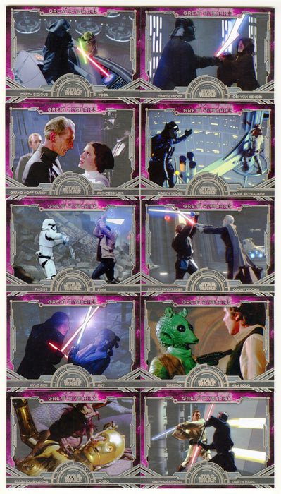 2016 Star Wars Masterwork Great Rivalries Insert Chase Card Set GR-1 / GR-10 - TvMovieCards.com