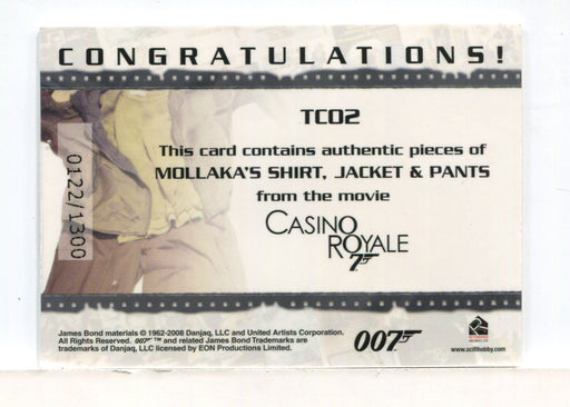 James Bond in Motion 2008 Mollaka Triple Costume Card TC02 #0122/1300 - TvMovieCards.com
