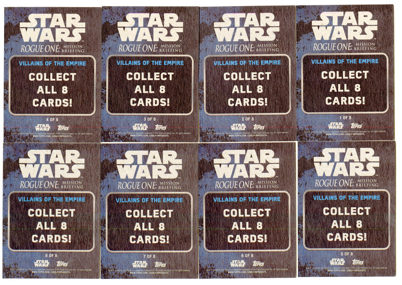 2016 Star Wars Rogue One Mission Briefing Villains of The Galactic Empire Set 8/ - TvMovieCards.com