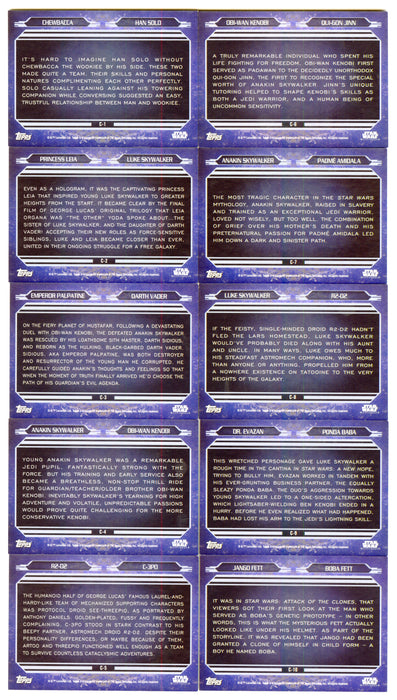 2015 Star Wars Masterwork Companions Insert Chase Card Set C-1 / C-10 - TvMovieCards.com