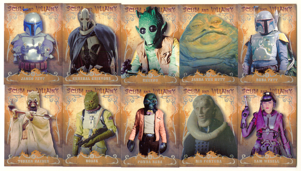 2015 Star Wars Masterwork Scum & Villainy Insert Chase Card Set SV-1 / SV-10 - TvMovieCards.com