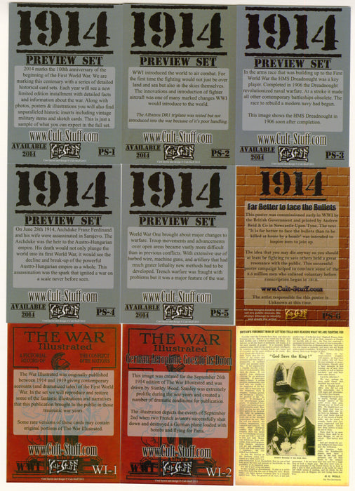1914 The War Illustrated WWI Trading Card Preview Set of 9 Cards Cult-Stuff - TvMovieCards.com