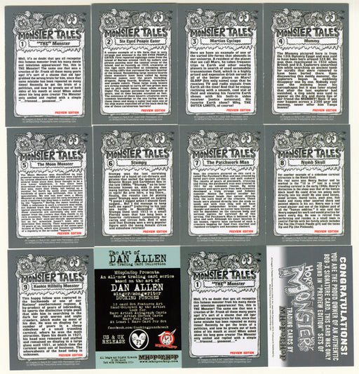 2014 Horroribile Ugly Monsters Trading Card Preview Set of 12 Bob-X Autograph - TvMovieCards.com