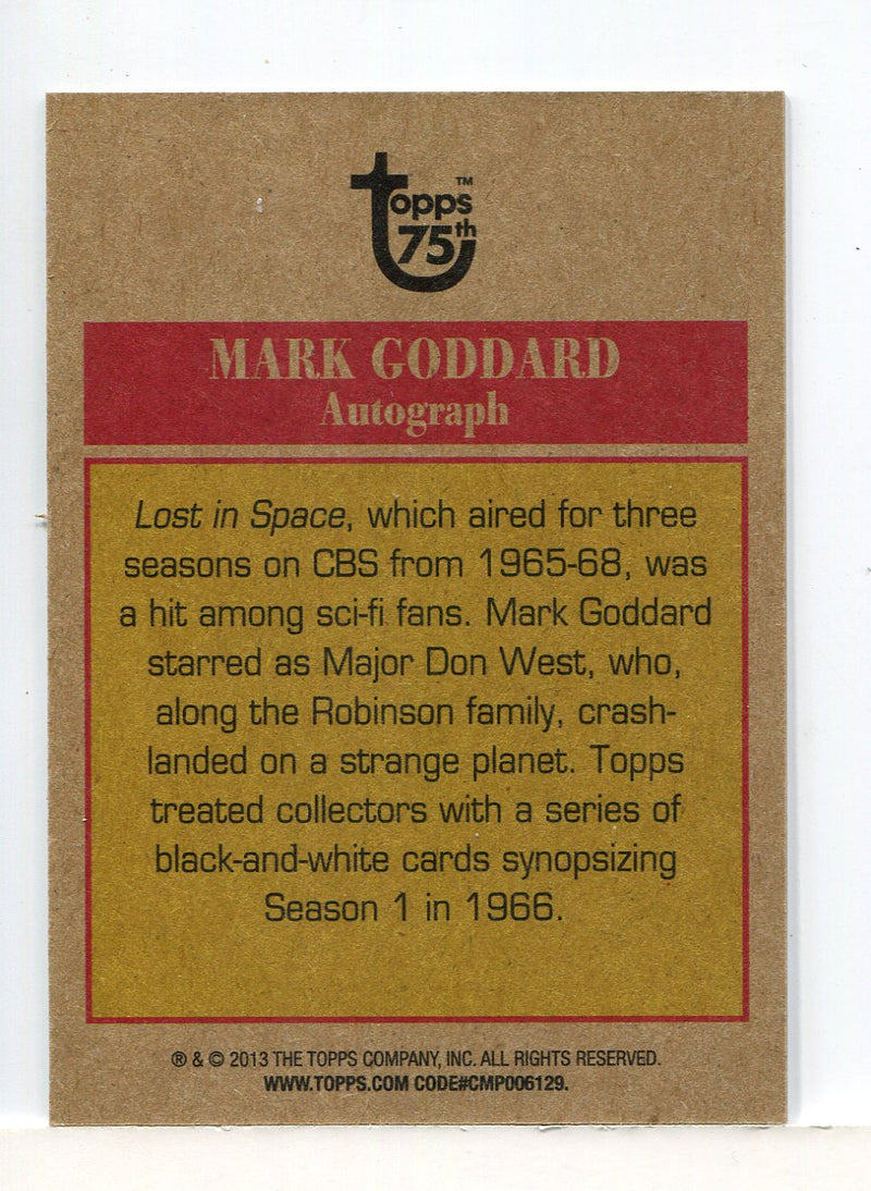 Topps 75th Anniversary Lost in Space Mark Goddard Don West Autograph Card - TvMovieCards.com