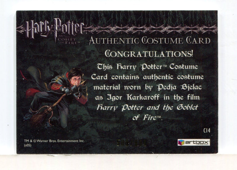 Harry Potter and the Goblet of Fire Igor Karkaroff Costume Card HP C14 #500/800 - TvMovieCards.com