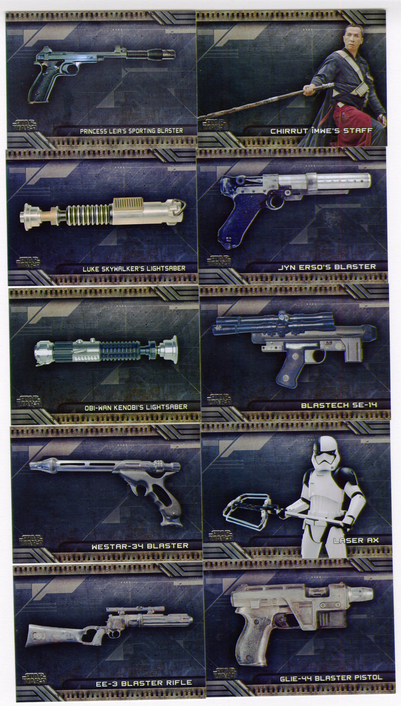 2018 Star Wars Galactic Files Weapons Chase Card Set W-1 / W-10 - TvMovieCards.com