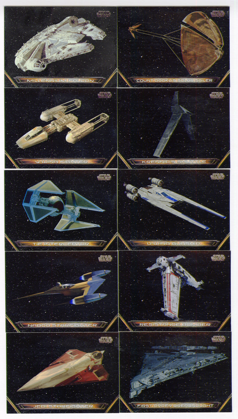 2018 Star Wars Galactic Files Vehicles Chase Card Set V-1 / V-10 - TvMovieCards.com