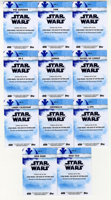 2020 Star Wars The Rise of Skywalker Series 2 Heroes of the Resistance Card Set HR1/11 - TvMovieCards.com