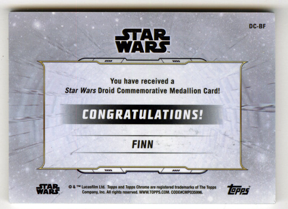 2019 Star Wars Chrome Legacy Blue Finn Droid Medallion DC-BF Card /99 - TvMovieCards.com