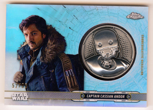 2019 Star Wars Chrome Legacy Blue Cassian Andor Droid Medallion DC-KA Card /99 - TvMovieCards.com