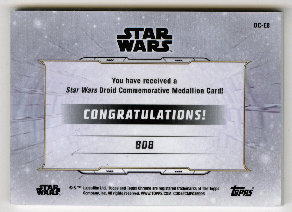 2019 Star Wars Chrome Legacy Blue 8B8 Droid Medallion DC-E8 Card /99 - TvMovieCards.com