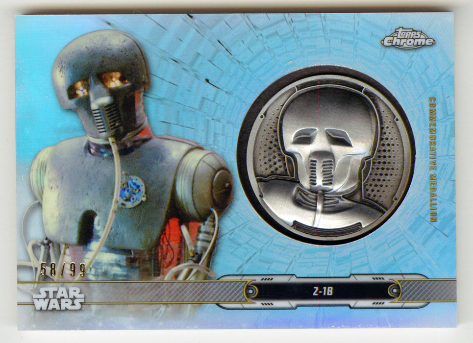 2019 Star Wars Chrome Legacy Blue 2-1B Droid Medallion DC-2B Card /99 - TvMovieCards.com