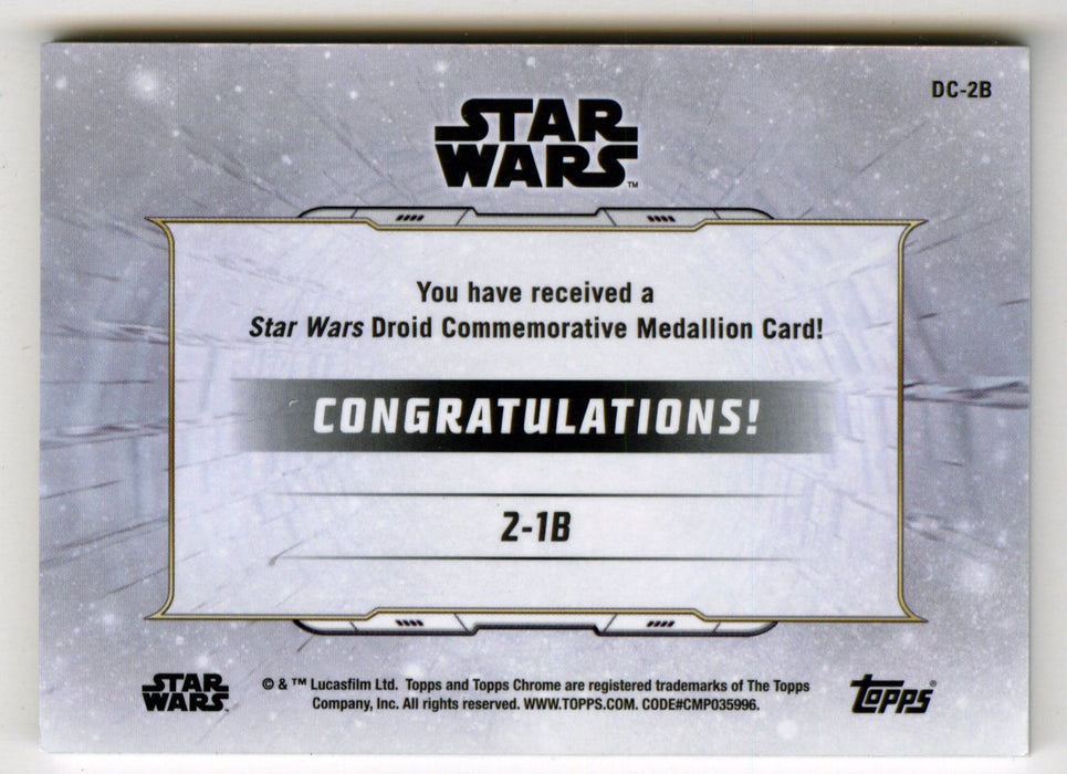 2019 Star Wars Chrome Legacy Blue 2-1B Droid Medallion DC-2B Card /99 - TvMovieCards.com
