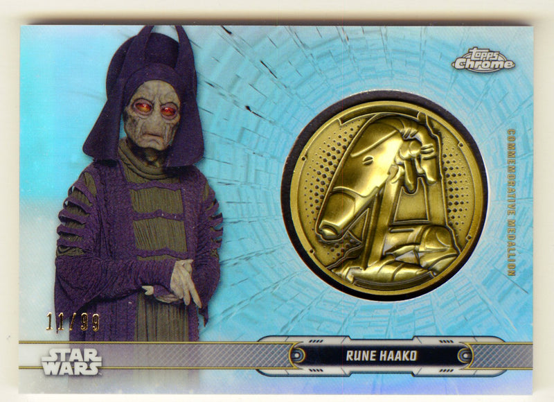 2019 Star Wars Chrome Legacy Blue Rune Haako Droid Medallion DC-BH Card /99 - TvMovieCards.com