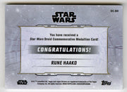 2019 Star Wars Chrome Legacy Blue Rune Haako Droid Medallion DC-BH Card /99 - TvMovieCards.com
