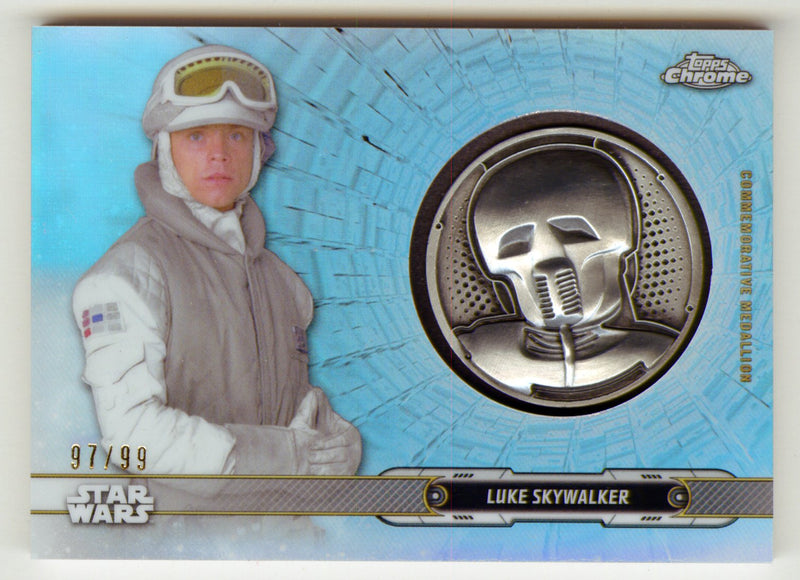2019 Star Wars Chrome Legacy Blue Luke SkyWalker Droid Medallion DC-2L Card /99 - TvMovieCards.com