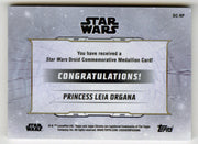2019 Star Wars Chrome Legacy Blue Princess Leia Organa Droid Medallion DC-RP Car - TvMovieCards.com