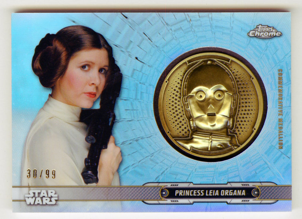 2019 Star Wars Chrome Legacy Blue Princess Leia Organa Droid Medallion DC-CP Card /99 - TvMovieCards.com