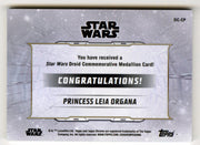 2019 Star Wars Chrome Legacy Blue Princess Leia Organa Droid Medallion DC-CP Car - TvMovieCards.com