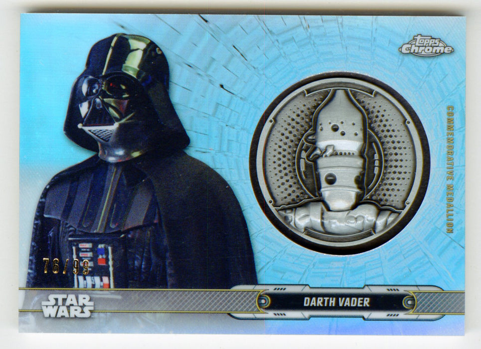 2019 Star Wars Chrome Legacy Blue Darth Vader Droid Medallion DC-IV Card /99 - TvMovieCards.com