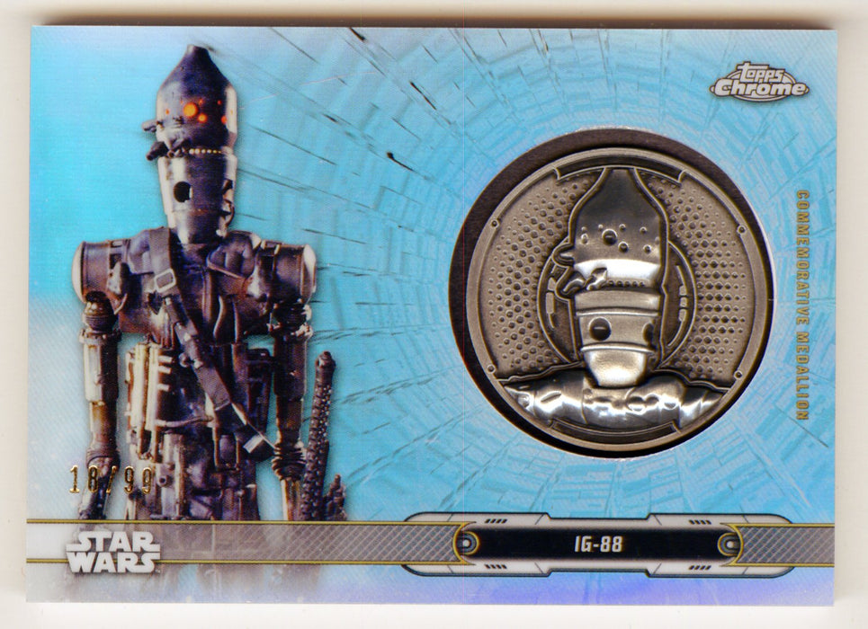 2019 Star Wars Chrome Legacy Blue IG-88 Droid Medallion DC-IG Card /99