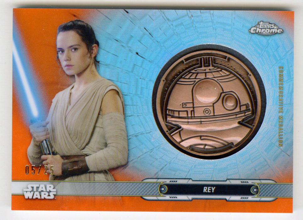 2019 Star Wars Chrome Legacy Orange Rey Droid Medallion DC-BR Card 05/25