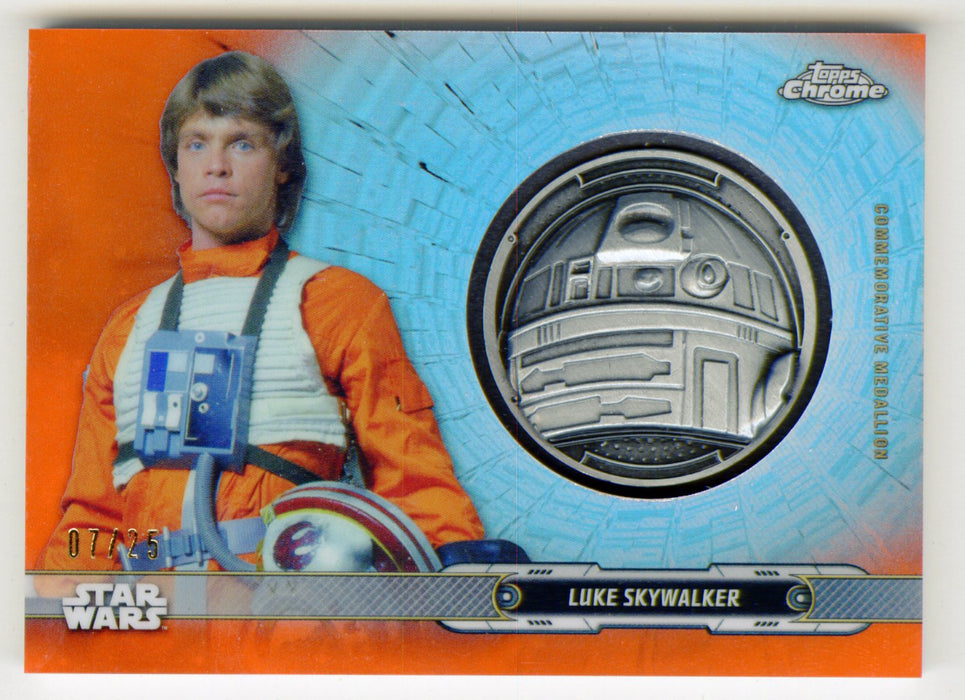 2019 Star Wars Chrome Legacy Orange Luke Skywalker Droid Medallion DC-RL Card 07/25