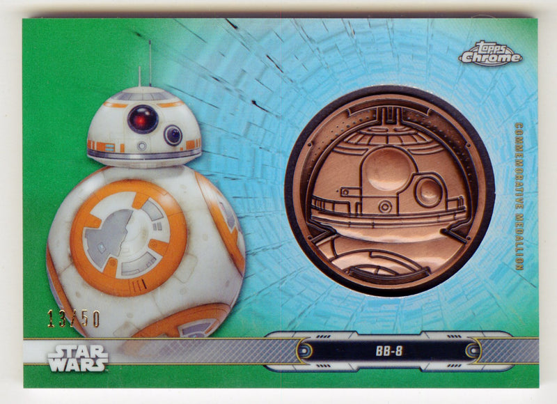 2019 Star Wars Chrome Legacy Green BB-8 Droid Medallion DC-B8 Card 13/50 - TvMovieCards.com