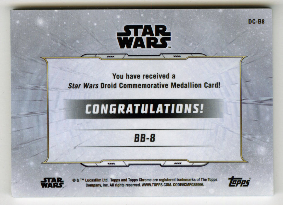 2019 Star Wars Chrome Legacy Green BB-8 Droid Medallion DC-B8 Card 13/50
