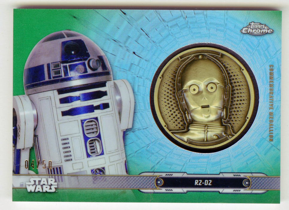 2019 Star Wars Chrome Legacy Green R2D2 Droid Medallion DC-CR Card 04/50 - TvMovieCards.com