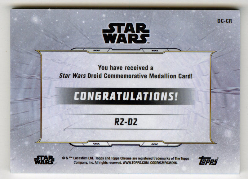 2019 Star Wars Chrome Legacy Green R2D2 Droid Medallion DC-CR Card 04/50 - TvMovieCards.com