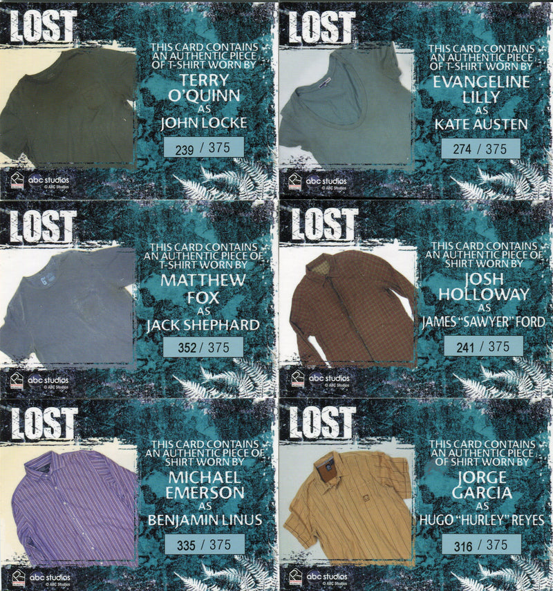 Lost Archives Relic Costume Card Set 6 Cards Rittenhouse 2010 - TvMovieCards.com