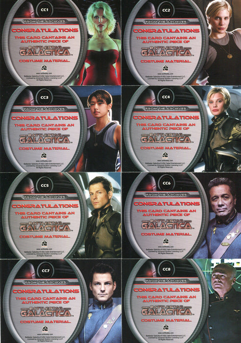 Battlestar Galactica Premiere Edition Costume Card Set 8 Cards - TvMovieCards.com