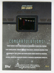 Star Wars Jedi Legacy FR-9 "Darth Vader chokes Motti" Film Cel Relic Trading Car - TvMovieCards.com