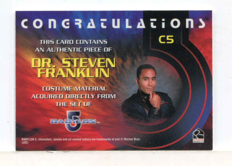 Babylon 5 Complete Dr. Steven Franklin Costume Card C5 Rittenhouse 2002 - TvMovieCards.com