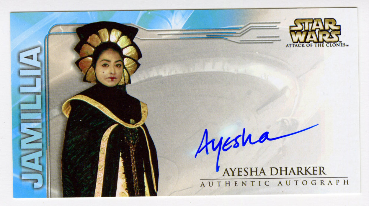 2002 Star Wars Episode II Attack of the Clones Ayesha Dharker Autograph Card