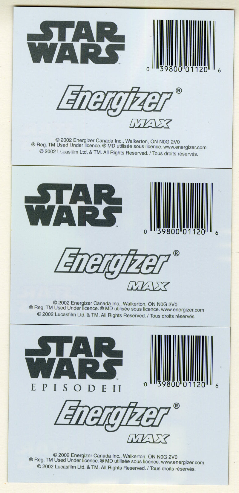 Star Wars Episode II Attack of Clones Action Battle Lenticular Card Energizer Ma - TvMovieCards.com
