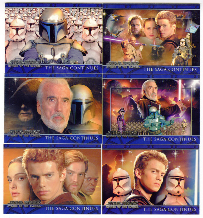 Star Wars Episode II Attack of the Clones Promo Trading Card Set P1 P2 P3 P4 P5 P6