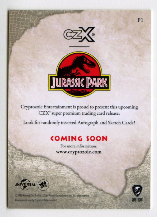 2025 Jurassic Park CZX Philly Non Sport Show P1 Promo Trading Card - TvMovieCards.com